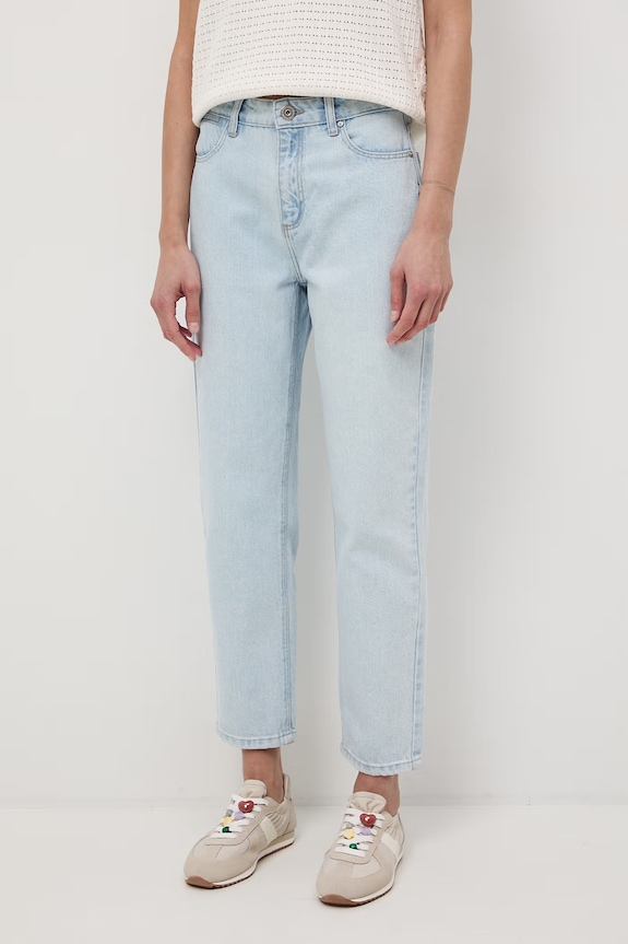 Jeansy mom fit damskie RS26-SJD506 niebieski RS26