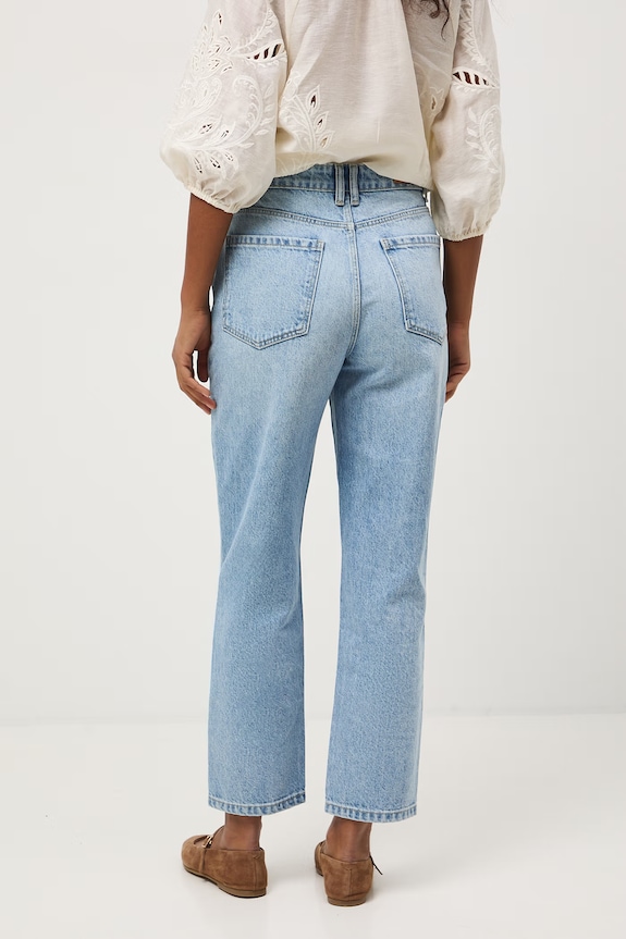 Odzież Jeansy mom fit damskie RS26-SJD506 niebieski