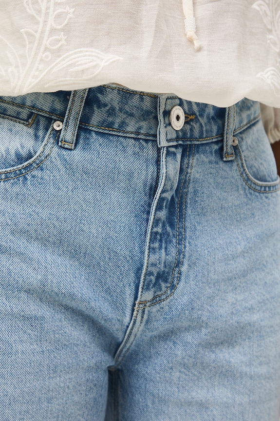 Jeansy mom fit damskie niebieski RS26-SJD506