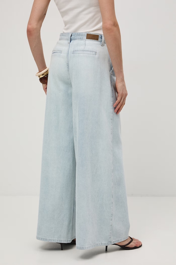 Odzież Jeansy wide leg damskie RS26-SJD507 niebieski