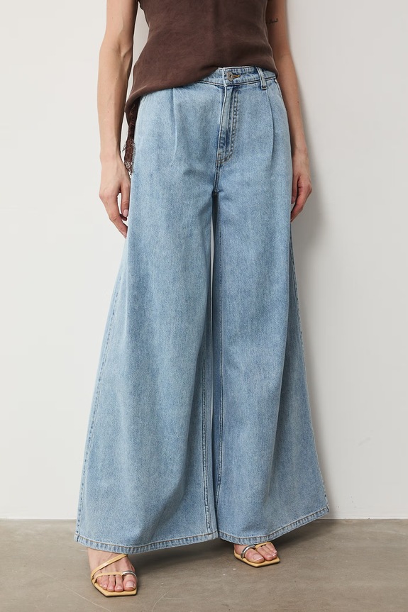 Jeansy wide leg damskie niebieski RS26-SJD507