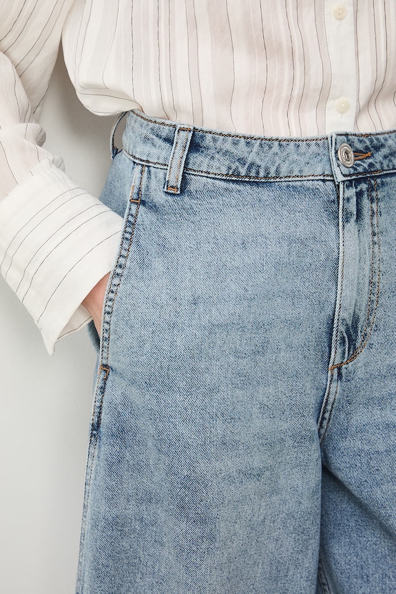 Jeansy slouchy damskie niebieski RS26-SJD508