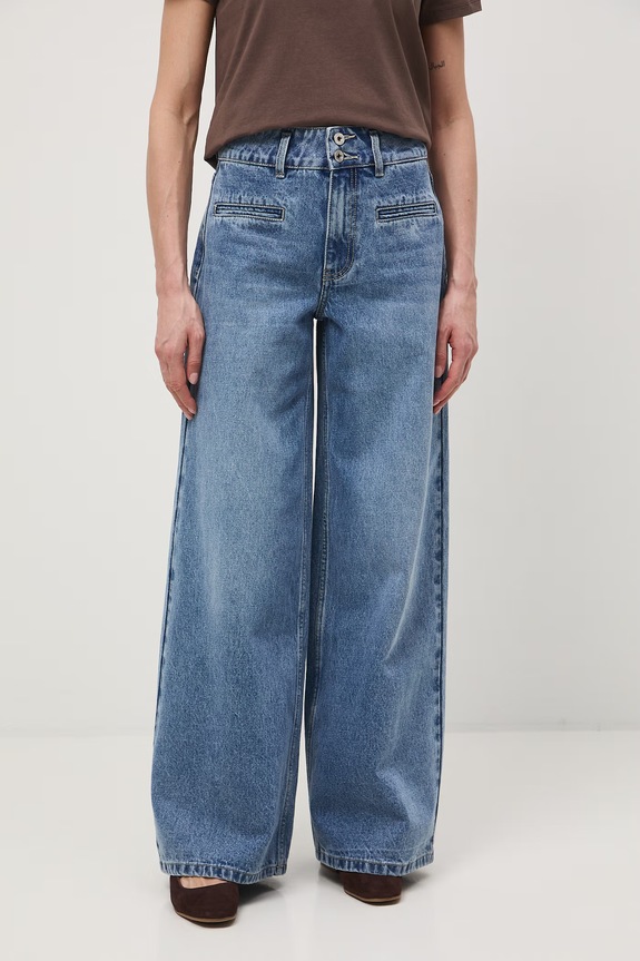 Jeansy wide leg damskie RS26-SJD512 niebieski RS26