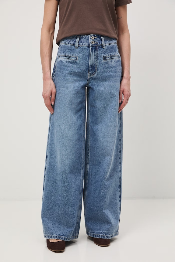Jeansy wide leg damskie RS26-SJD512 niebieski RS26