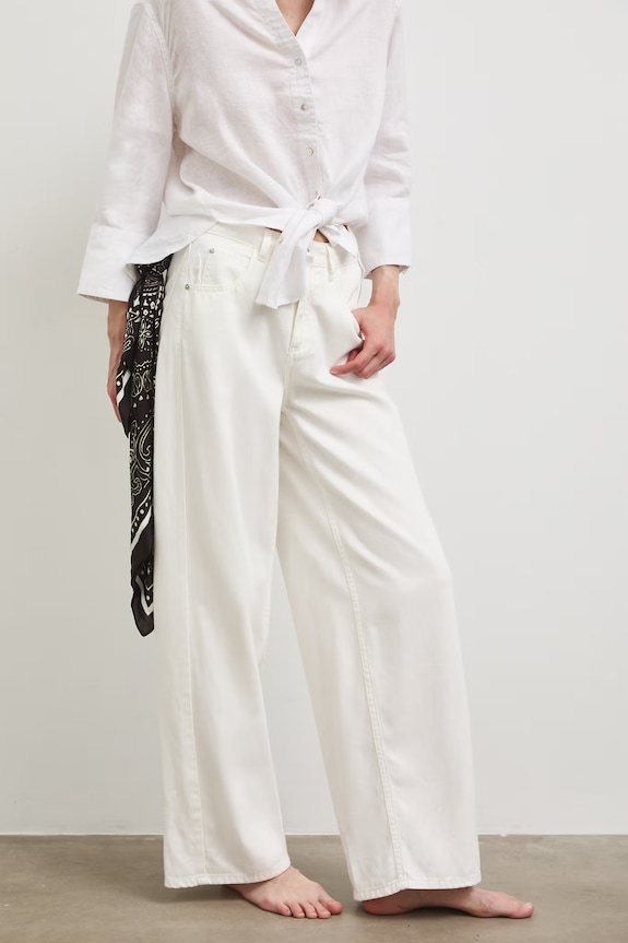 Jeansy wide leg damskie RS26-SJD800 biały RS26