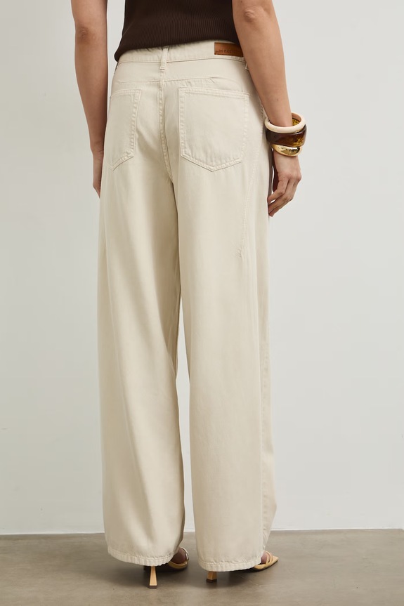 Odzież Jeansy wide leg damskie RS26-SJD800 beżowy