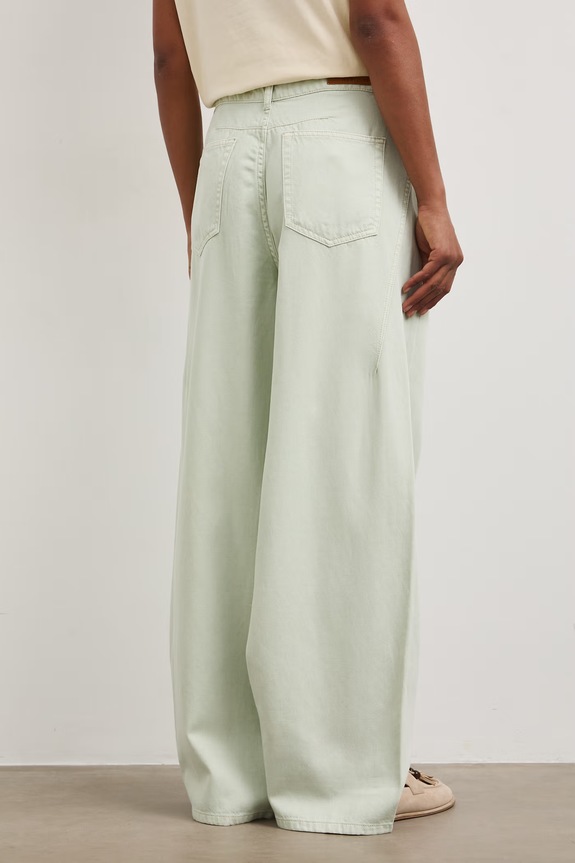 Odzież Jeansy wide leg damskie RS26-SJD800 zielony