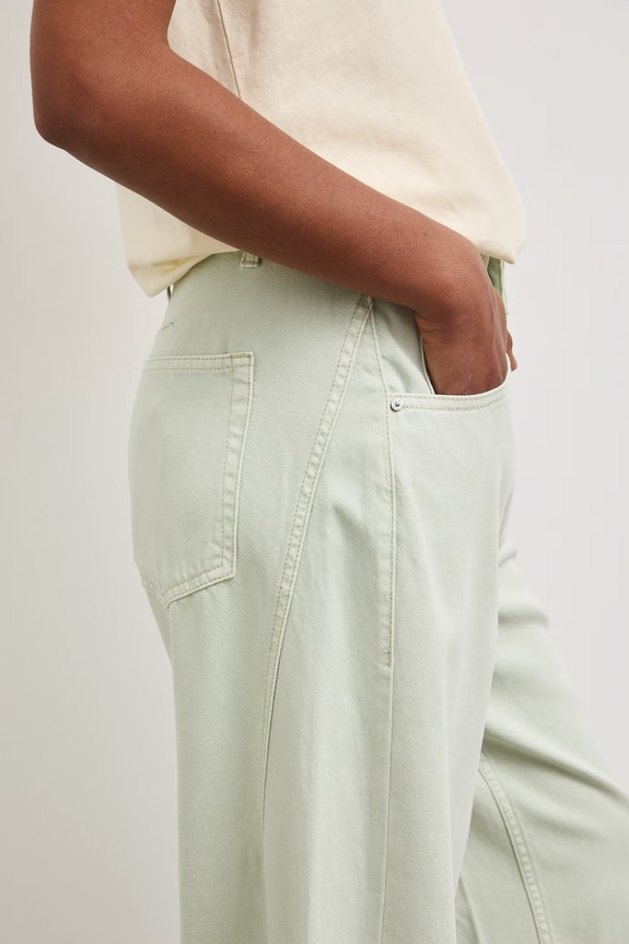 Jeansy wide leg damskie zielony RS26-SJD800