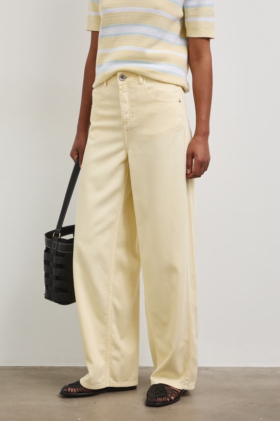 Jeansy wide leg damskie RS26-SJD800 żółty RS26