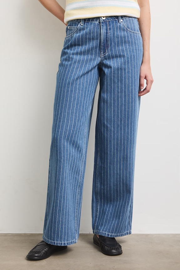 Jeansy wide leg damskie niebieski RS26-SJD801