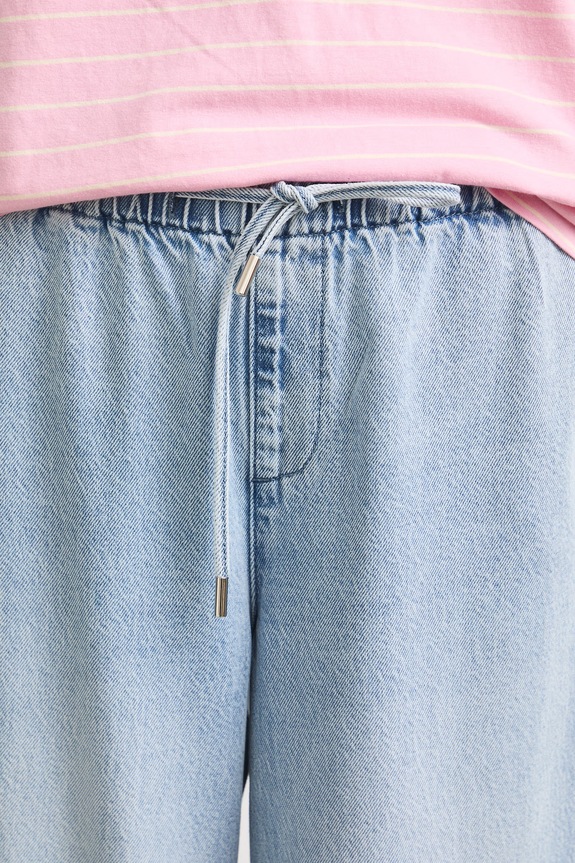 Jeansy wide leg damskie niebieski RS26-SJD802