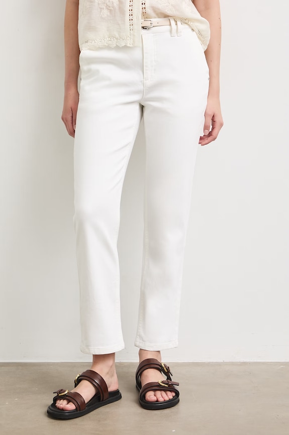 Jeansy chino damskie regular waist RS26-SJD900 biały RS26