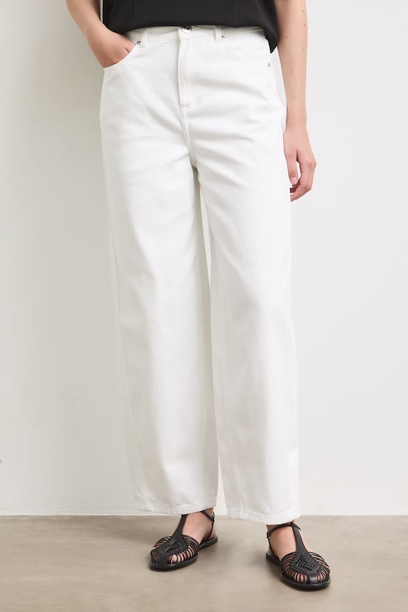 Jeansy slouchy damskie high waist RS26-SJD903 biały RS26