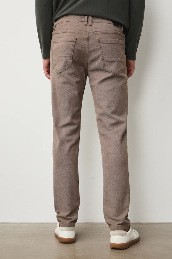 Odzież Jeansy slim fit męskie RS26-SJM303 beżowy