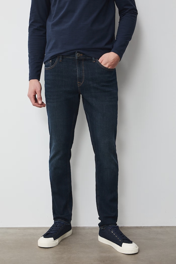 Jeansy slim fit męskie RS26-SJM504 granatowy RS26