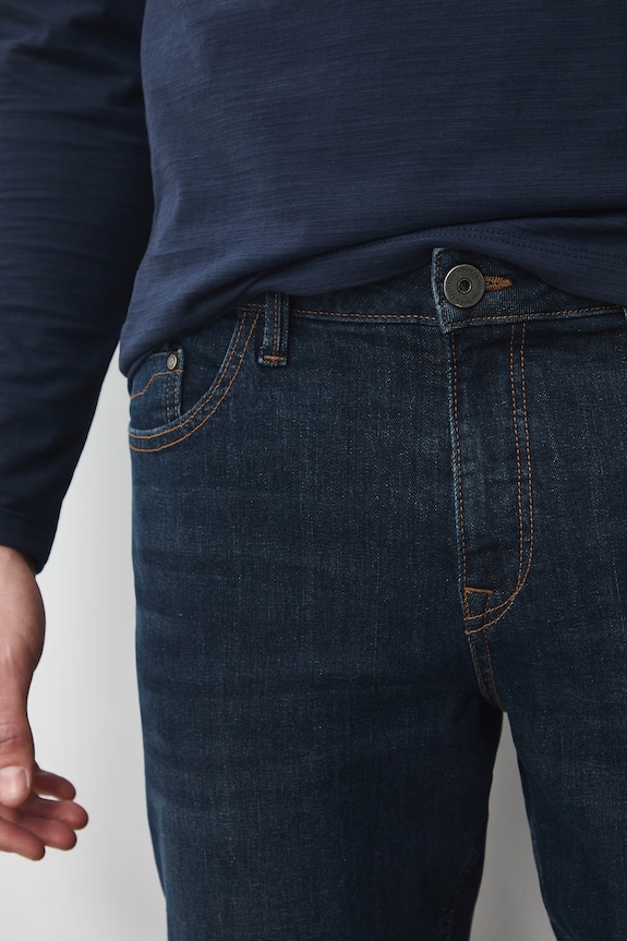 Jeansy slim fit męskie granatowy RS26-SJM504