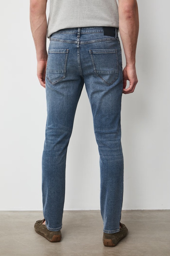 Odzież Jeansy slim fit męskie RS26-SJM504 niebieski