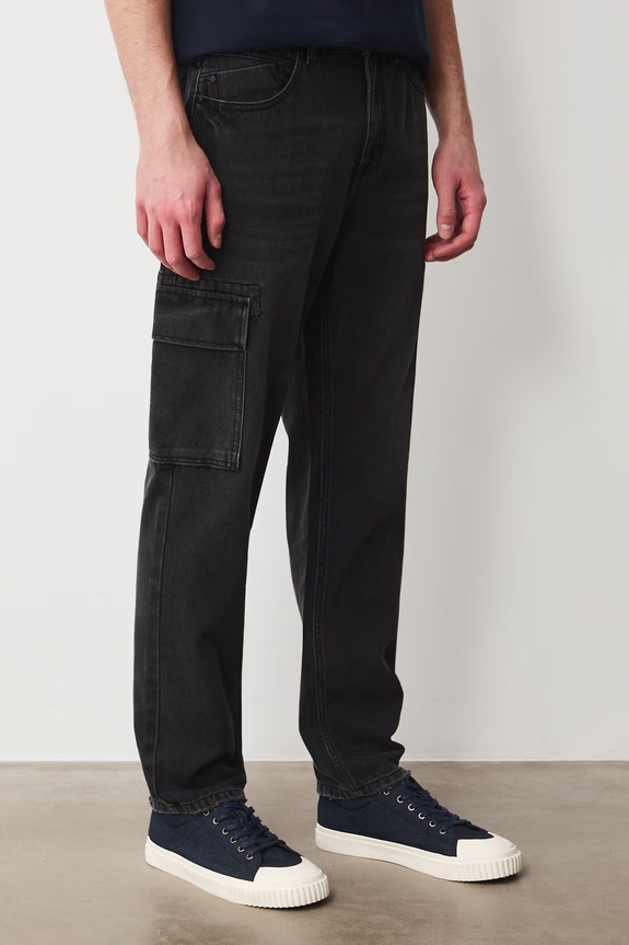 Jeansy regular męskie czarny RS26-SJM505