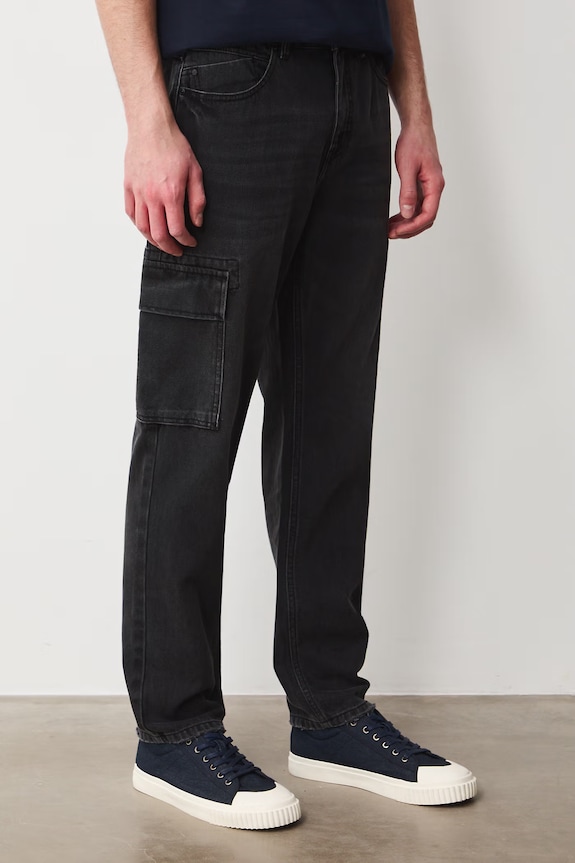Jeansy regular męskie czarny RS26-SJM505