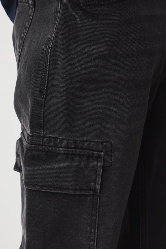 Jeansy regular męskie czarny RS26-SJM505