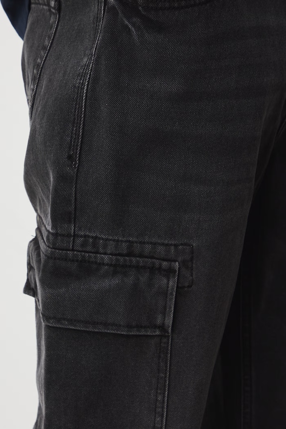 Jeansy regular męskie czarny RS26-SJM505