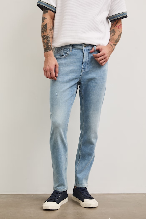 Jeansy slim fit męskie RS26-SJM801 niebieski RS26