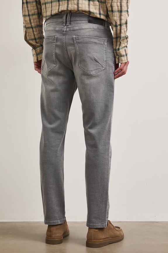 Odzież Jeansy slim fit męskie RS26-SJM801 szary