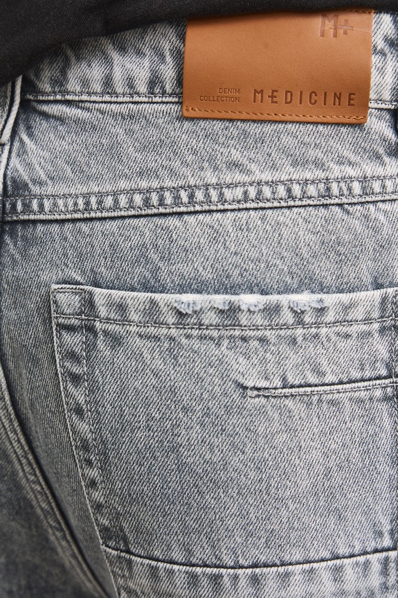 Jeansy regular męskie z efektem sprania szary RS26-SJM901
