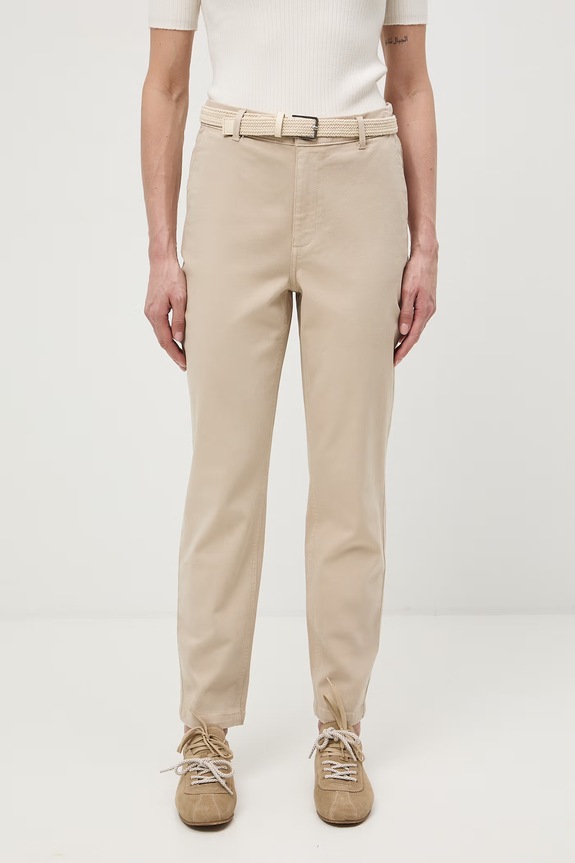 Spodnie chinos damskie bawełniane z elastanem RS26-SPD040 beżowy RS26