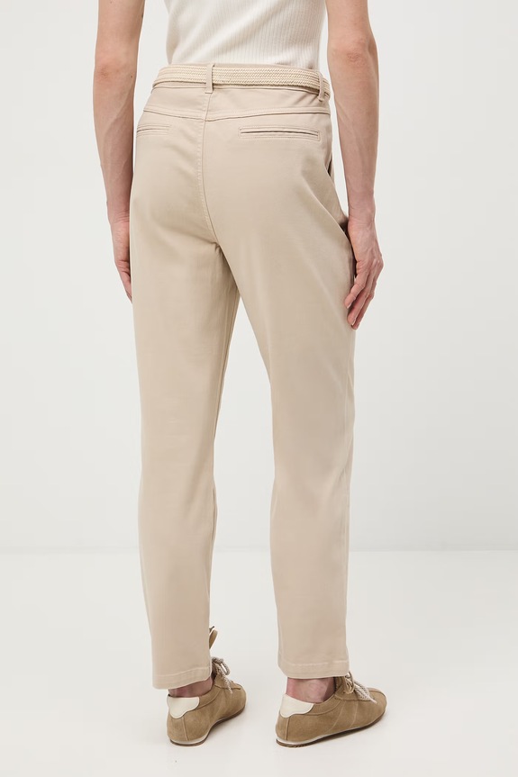 Odzież Spodnie chinos damskie bawełniane z elastanem RS26-SPD040 beżowy