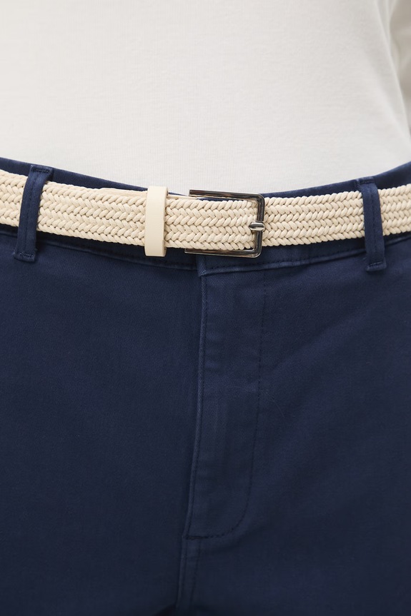 spodnie chinos damskie bawełniane z elastanem granatowy RS26-SPD040