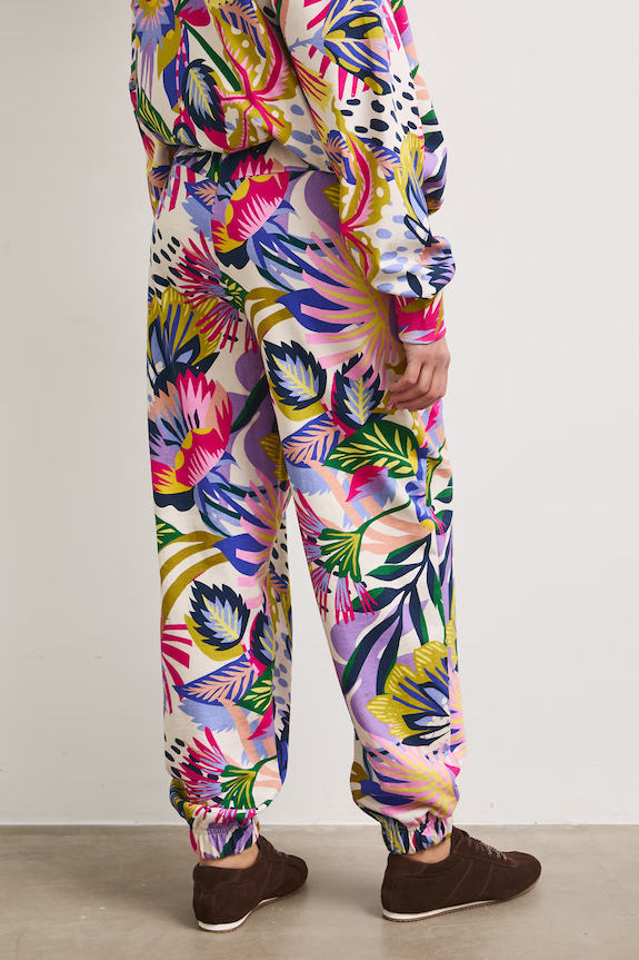 Odzież Spodnie dresowe damskie z motywem roślinnym RS26-SPD092 beżowy