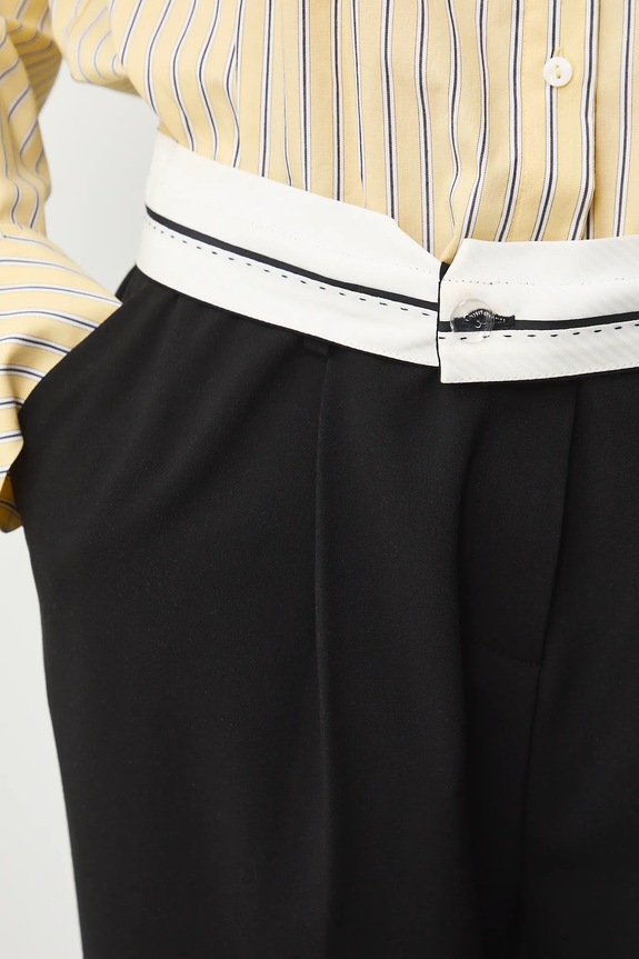 Nohavice hladké wide leg RS26-SPD300 čierna