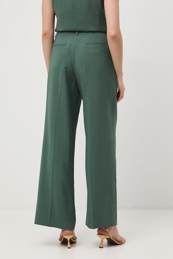 Nohavice wide leg dámske s viskózou zelená RS26-SPD600