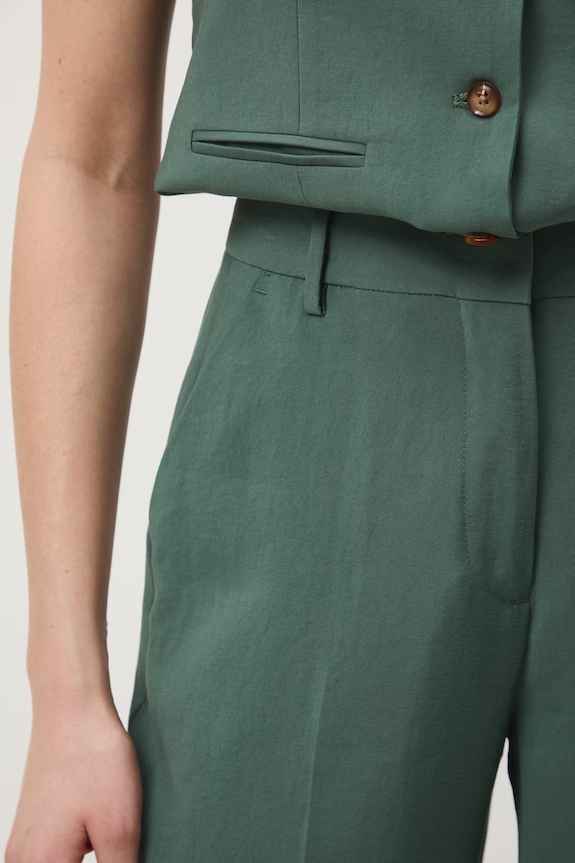 Nohavice wide leg dámske s viskózou RS26-SPD600 zelená