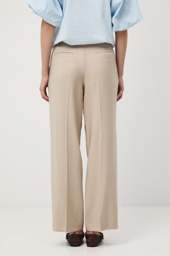 Oblečení Kalhoty se širokými nohavicemi dámské s viskózou RS26-SPD601 béžová