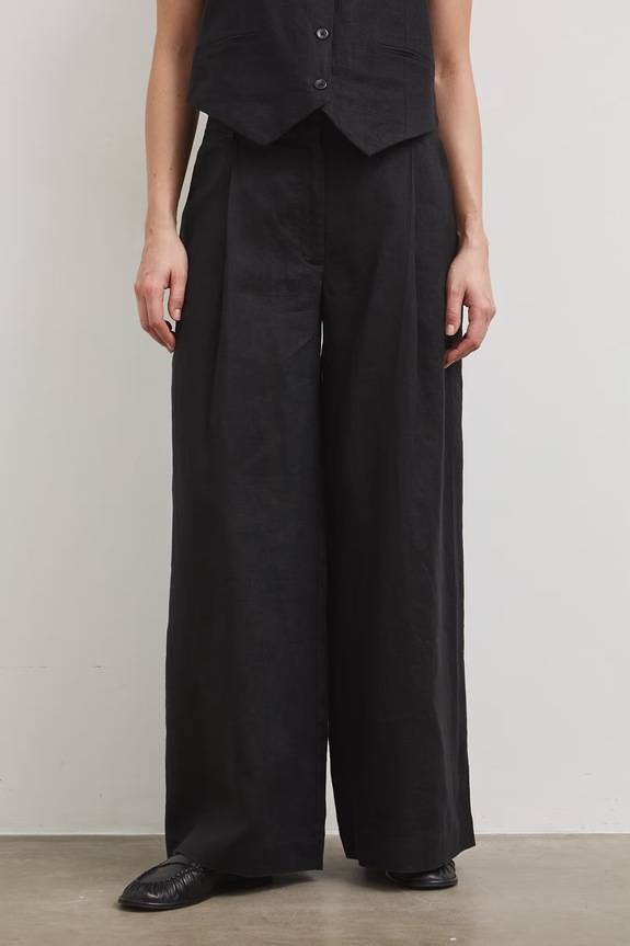 Medicine Παντελόνι wide leg Γυναικείο λινό RS26-SPD700 μαύρο RS26