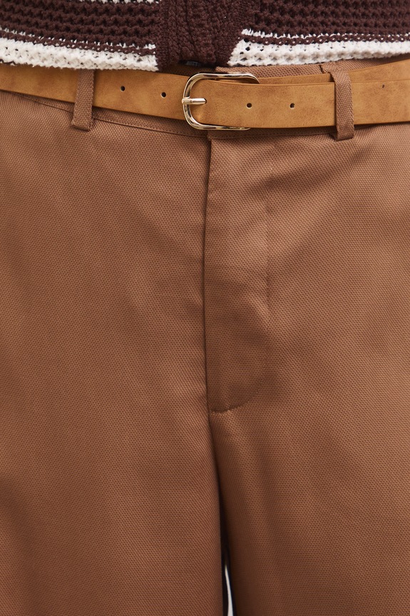 Spodnie culottes damskie z lyocellu żółty RS26-SPD805