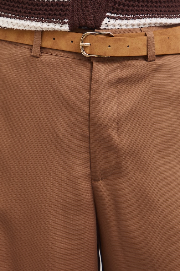 Spodnie culottes damskie z lyocellu żółty RS26-SPD805