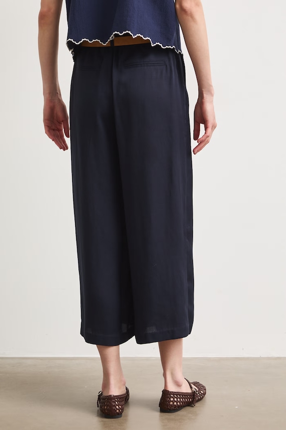 Odzież Spodnie culottes damskie z lyocellu RS26-SPD805 granatowy