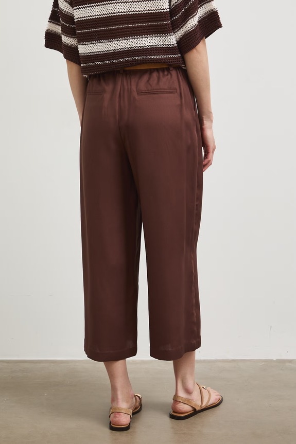 Odzież Spodnie culottes damskie z lyocellu RS26-SPD805 brązowy