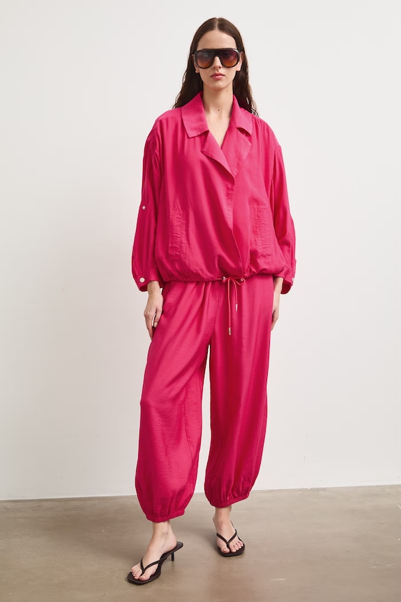 Medicine pantaloni slouchy pentru femei, cu vâscoză RS26-SPD908 roz RS26
