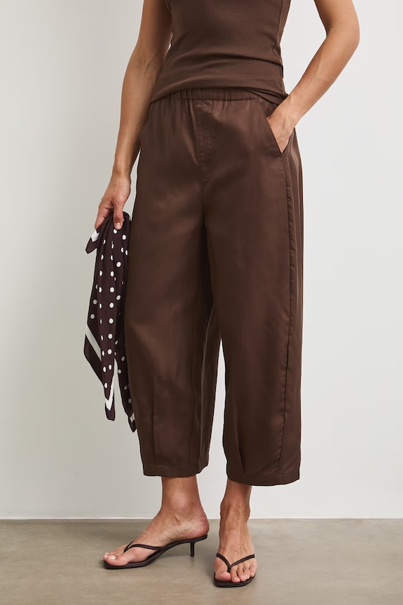 Dámská z lyocellu high waist hladká RS26-SPDA01 hnědá RS26