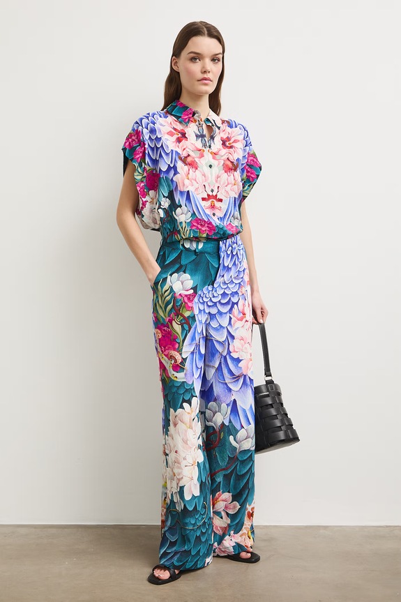 Medicine spodnie wide leg damskie z wiskozą RS26-SPDA50 multicolor RS26