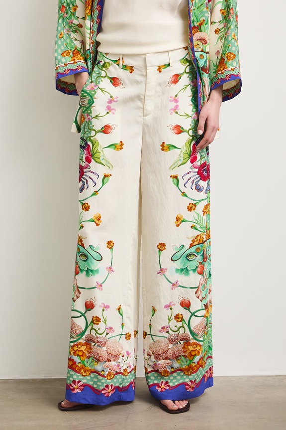 Medicine spodnie wide leg damskie z wiskozą RS26-SPDA50 multicolor RS26