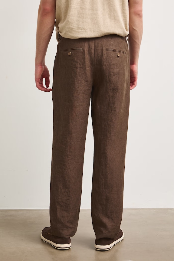 Oblečení Medicine chino kalhoty pánské lněné RS26-SPM901 hnědá