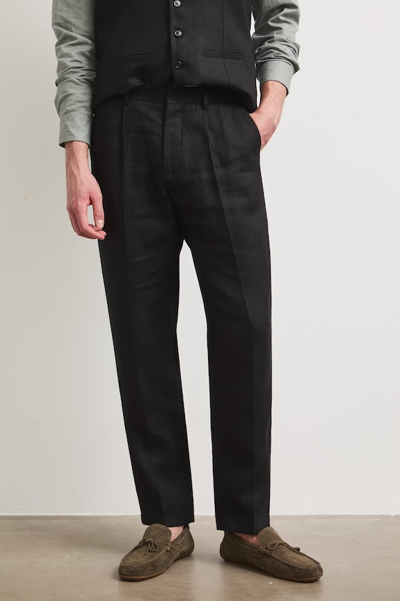 Medicine pantaloni chinos pentru bărbați, din in RS26-SPM921 negru RS26