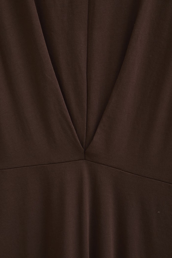 Medicine rochie evazată din bumbac cu elastan RS26-SUD090 maro