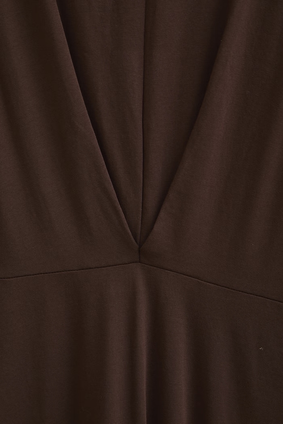 Medicine rochie evazată din bumbac cu elastan RS26-SUD090 maro