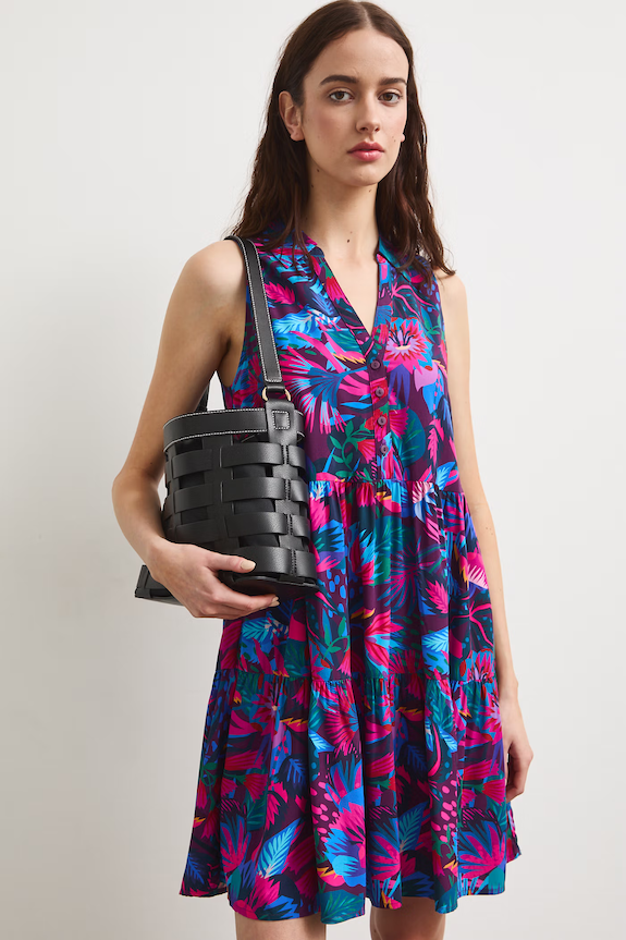 Sukienka rozkloszowana z wiskozy multicolor RS26-SUD093